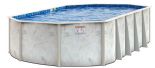 Caspian 20yr Warranty 18ft x 33ft Oval 52" Galv. Steel Above Ground Pool with 6" Top Seat